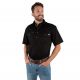 Pack Saddle Mens Short Sleeve Half Button Work Shirt - Black